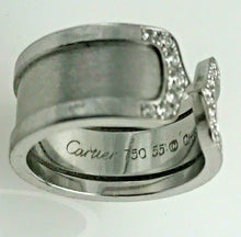Load image into Gallery viewer, &#39;C&#39; of Cartier Ring 18 kt White Gold with 0.3 ct of Diamonds