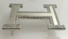 Load image into Gallery viewer, 18 kt White Gold Hermes &#39;H&#39; Belt Buckle with 4 ct Diamonds