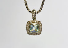 Load image into Gallery viewer, David Yurman Silver Petite Albion Pendant Necklace with Prasiolite &amp; Diamonds