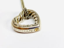 Load image into Gallery viewer, David Yurman Silver and Gold Open Heart Pendant with Cable Chain Necklace