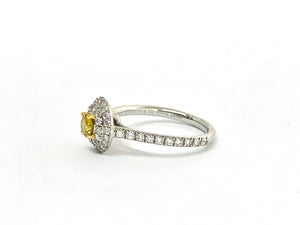 Tiffany & Co Soleste Platinum and Gold Yellow Diamond Engagement Ring