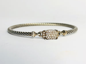 David Yurman Silver Petite Wheaton Bracelet with Diamonds