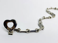 Load image into Gallery viewer, Cartier 18 kt White Gold Fidelity Heart Key Bar Link Bracelet with Matching Key