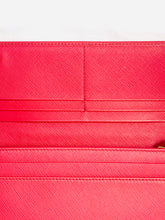 Load image into Gallery viewer, PRADA Saffianob Pink Leather Flap Wallet