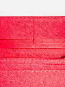 PRADA Saffianob Pink Leather Flap Wallet