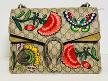 Load image into Gallery viewer, Gucci GG Supreme Canvas Embroidered Butterfly/Flowers Dionysus Shoulder Bag