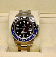Load image into Gallery viewer, Rolex GMT Master II Batman Blue Black Bezel Steel Watch