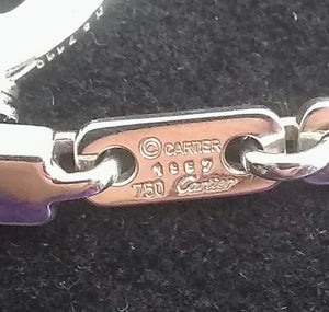 Cartier 18 kt White Gold Fidelity Heart Key Bar Link Bracelet with Matching Key