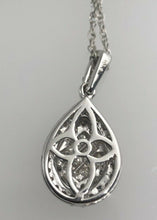 Load image into Gallery viewer, 10 kt White Gold Tear Drop Diamond Necklace