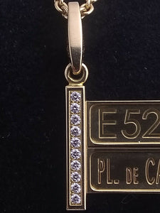 Cartier 18 kt 52nd Street Sign Diamond Pendant with 18 kt Cartier Necklace