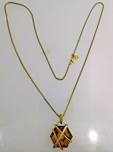 David Yurman 18k Yellow Gold Citrine & Diamond Cable Wrap Pendant  18" Necklace