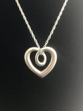 Load image into Gallery viewer, James Avery Silver Light Rope Chain w/ James Avery Silver Heart Strings Pendant