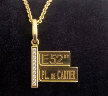 Load image into Gallery viewer, Cartier 18 kt 52nd Street Sign Diamond Pendant with 18 kt Cartier Necklace